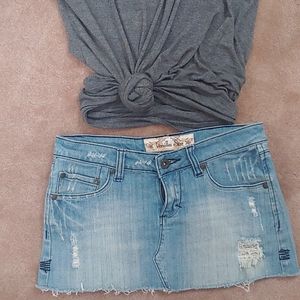 Distressed Jean Skirt